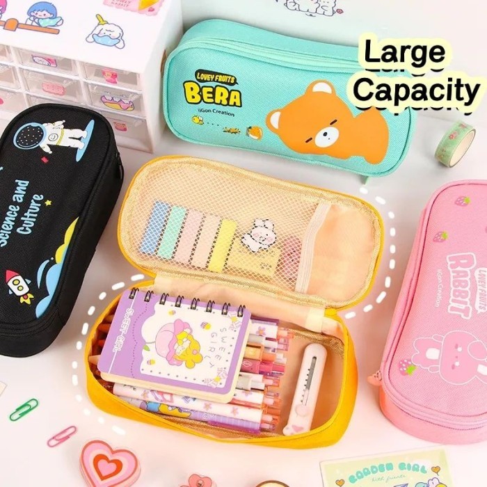 

Tempat pensil lucu pencil case box kado ultah anak organizer - Pink