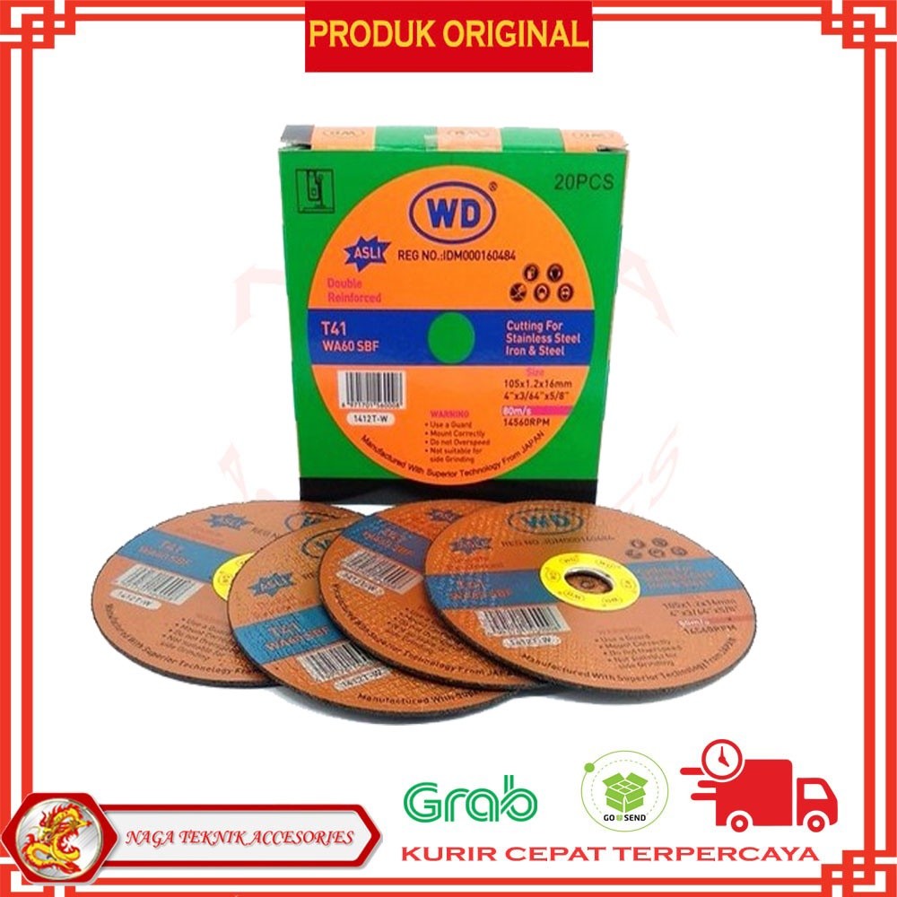 BATU GURINDA POTONG WD/BATU POTONG WD/ BATU POTONG BESI 4x1.2 isi 20pc