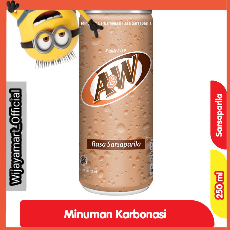 

A&W Minuman Soda Rasa Sarsaparila Kaleng 250 ml