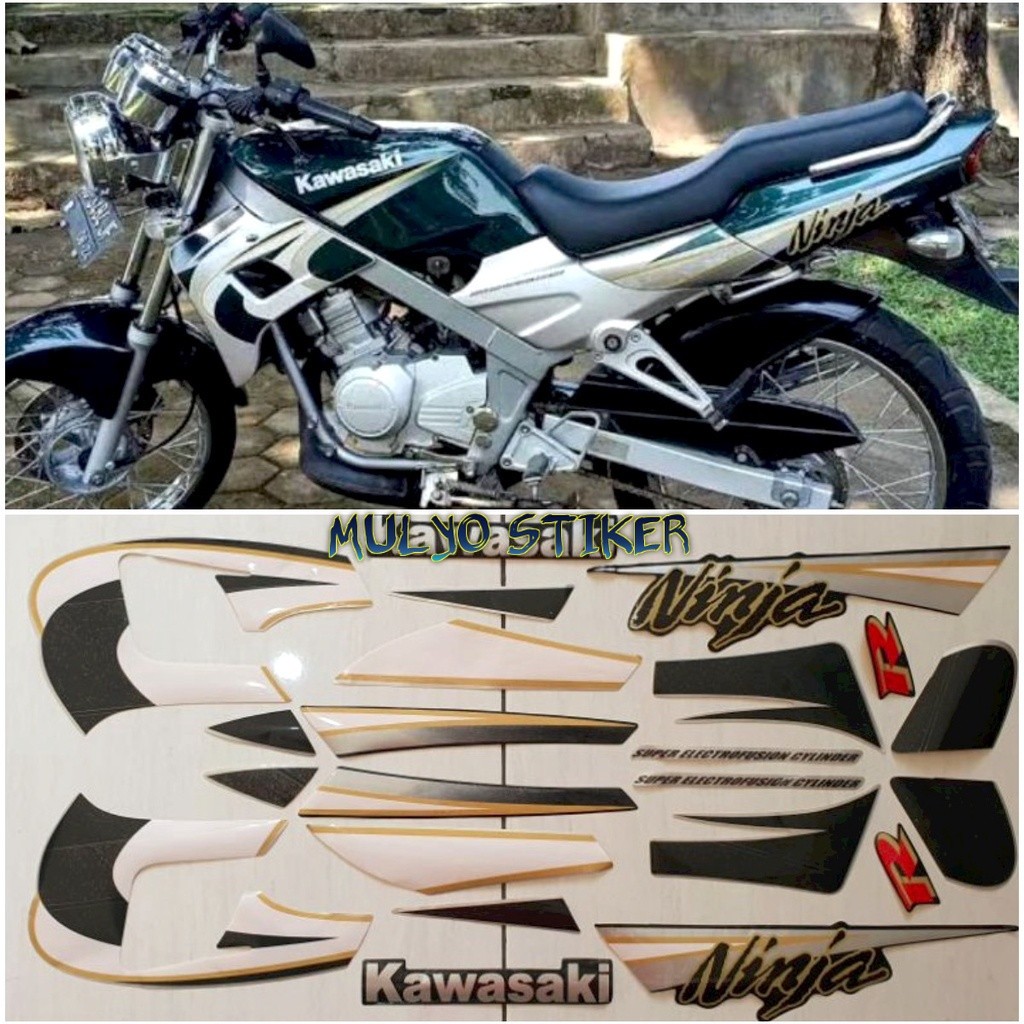 STRIPING STICKER LIS LES POLET Kawasaki Ninja R 2005 hijau tua list body standar kualitas terbaik te