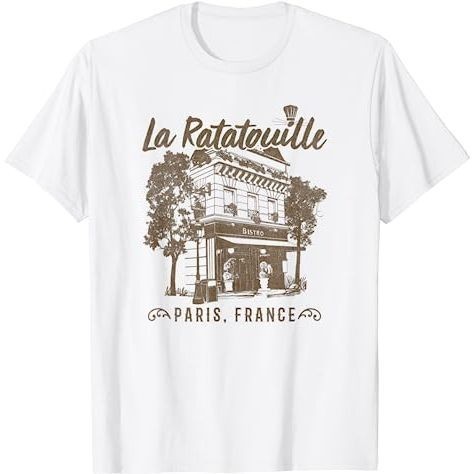 KAOS DEWASA Disney Pixar Ratatouille Paris, France Vintage Restaurant T-Shirt
