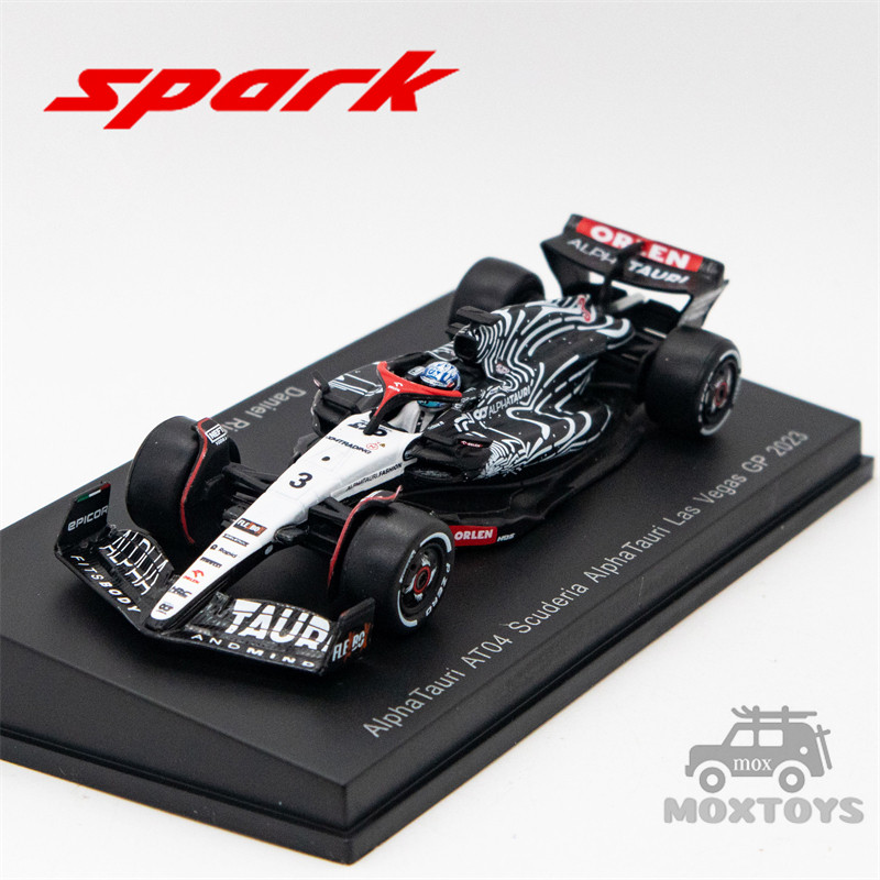 Spark 1:64 AlphaTauri AT04 No.3 Scuderia AlphaTauri Las Vegas GP2023 Daniel Ricciardo Diecast Model 