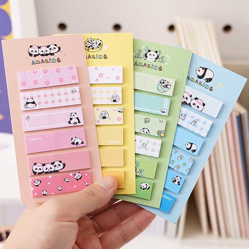 

1 Piece Lytwtw's Cute Cartoon Panda Girls Sticky Note Notepad Memo Pad Office School Supplies Stationery Planner Adhesive