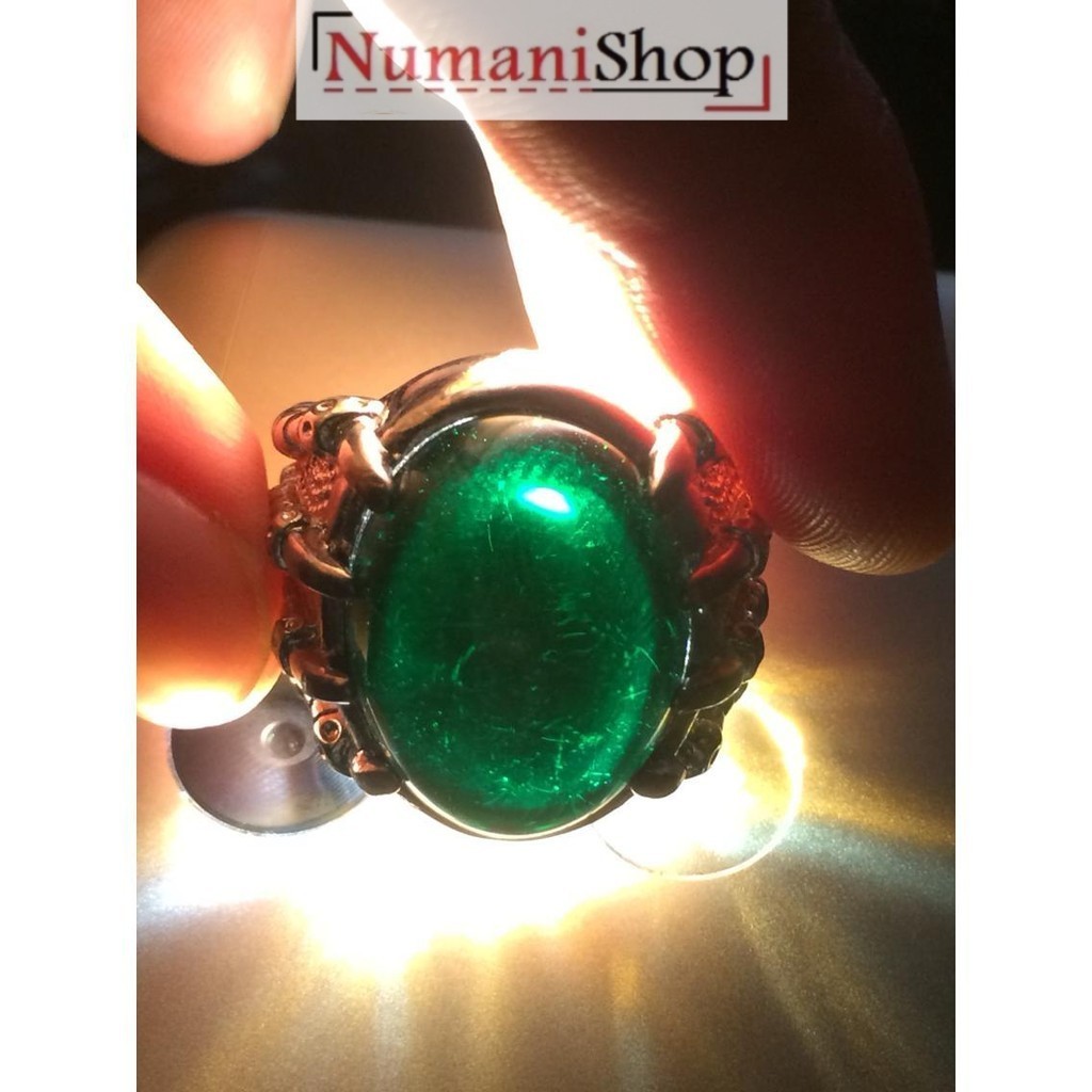 Cincin Titanium Batu Natural Kecubung Daun HQ