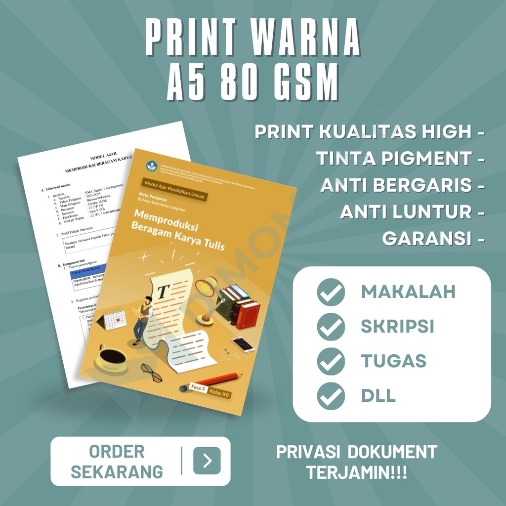 PRINT WARNA HVS A5 MURAH TEBAL