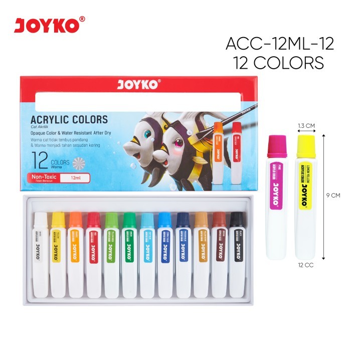 

PROMO_ [Bongkar Gudang] Joyko TITI Acrylic Colour 12 18 24 Warna / Cat Akrilik Joyko ACC-12ML - 12 Warna