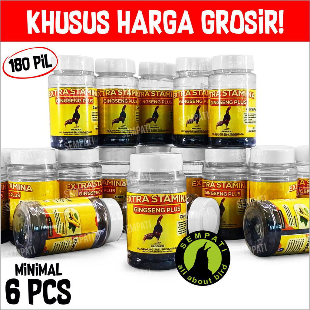 SEMPATI KHUSUS GROSIR Extra Stamina Ginseng Plus 180 Butir Jamu Pil Kapsul Ayam Laga Jago Aduan Peta