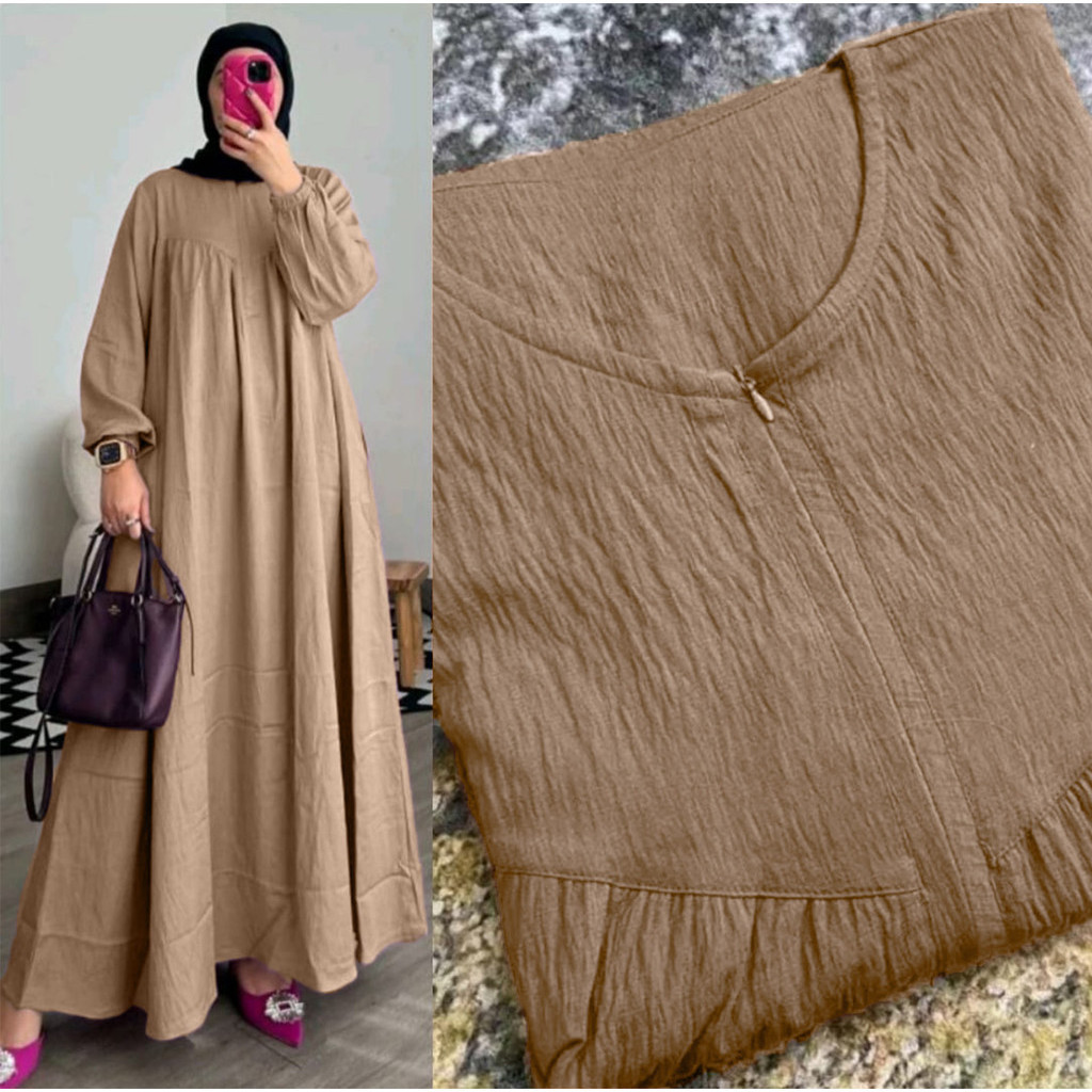 Trend Baju Lebaran 2024 Wanita Terbaru / Gamis Wanita Polos Crinkle Airflow Premium /Update