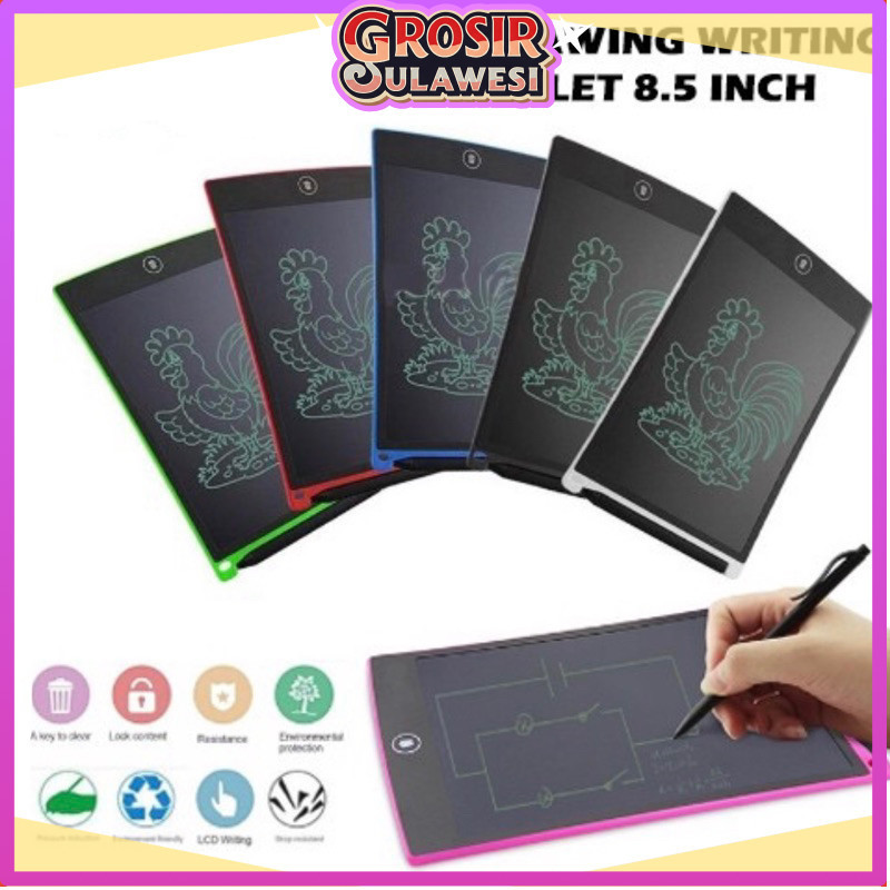 COD MAKASSAR TABLET GAMBAR MENGGAMBAR MENULIS LCD DRAWING WRITING TABLET 8.5" PAPAN TULIS MENGGAMBAR