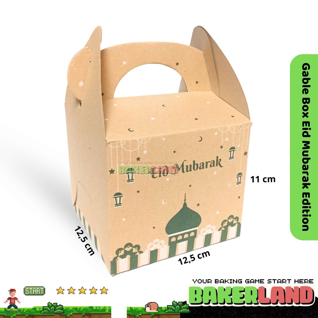 

Gable Box Eid Mubarak Edition 12,5x12,5x11 / Gable Box / Box Hampers / Dus Souvenir / Dus Kue / Dus Roti / Kemasan Roti