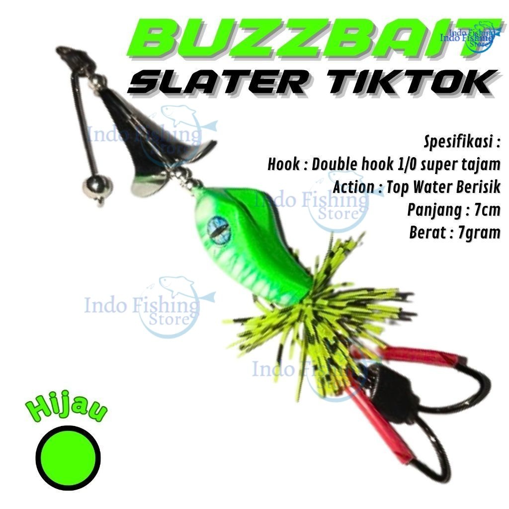 Buzzbait Mini Slater Tiktok Super Berisik Umpan pancing Lure Casting Gabus Toman