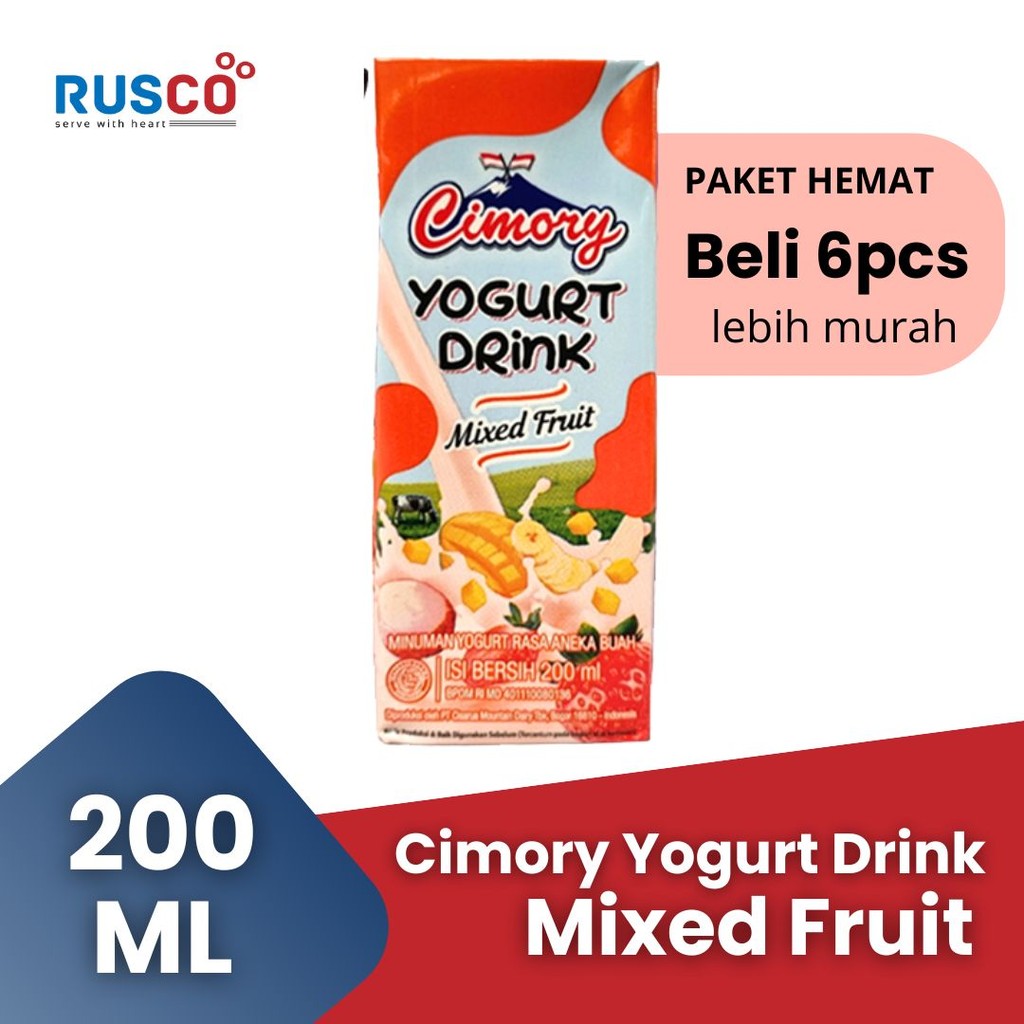 

CIMORY UHT Yogurt Drink 200ml Mixed fruit - [1 Paket Isi 6pcs]