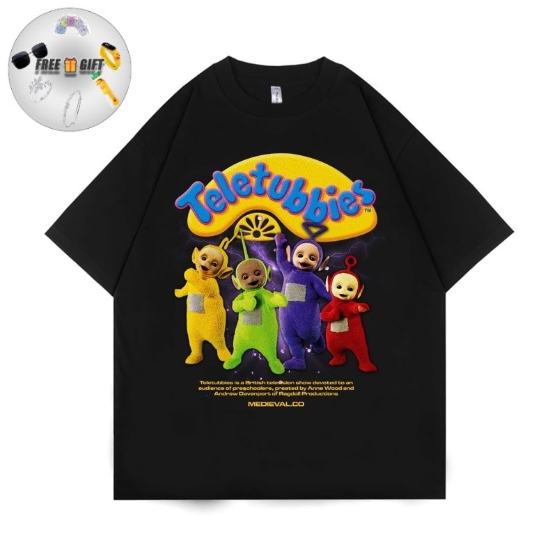 KAOS BAJU TELETUBBIES OVERSIZE - KARTUN OLD VINTAGE TSHIRT - BOOTLEG - tinky winky dipsy lala po - p