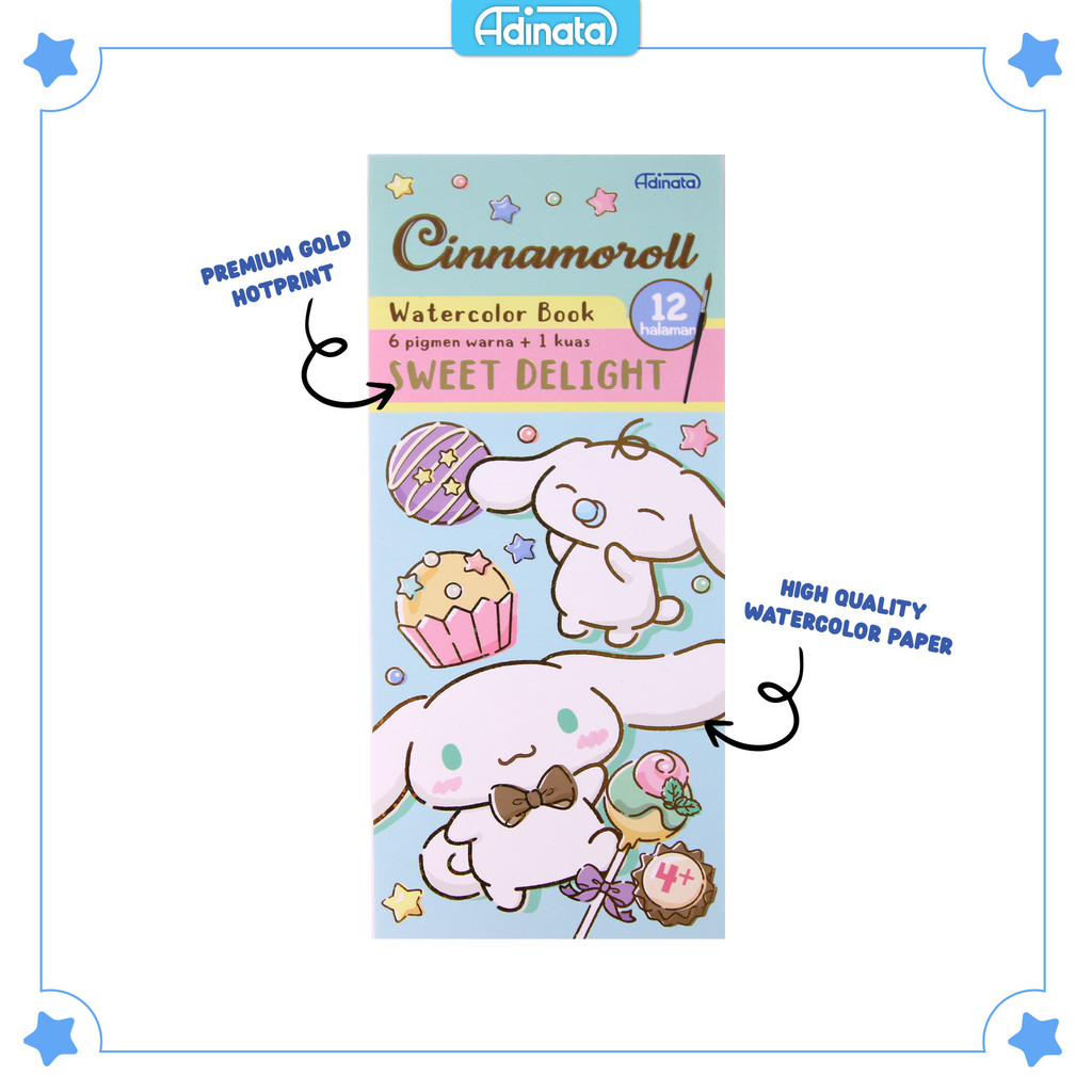 

Cinnamoroll Water Color Book 2517-9102 / Buku Mewarnai / Buku Aktivitas anak / Adinata