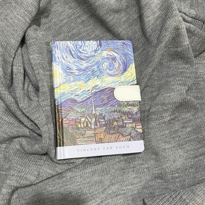 

Van Gogh Hardcover Sketch Book | Plain Paper Artbook | Blank Paper Retro Notebook - White Roses