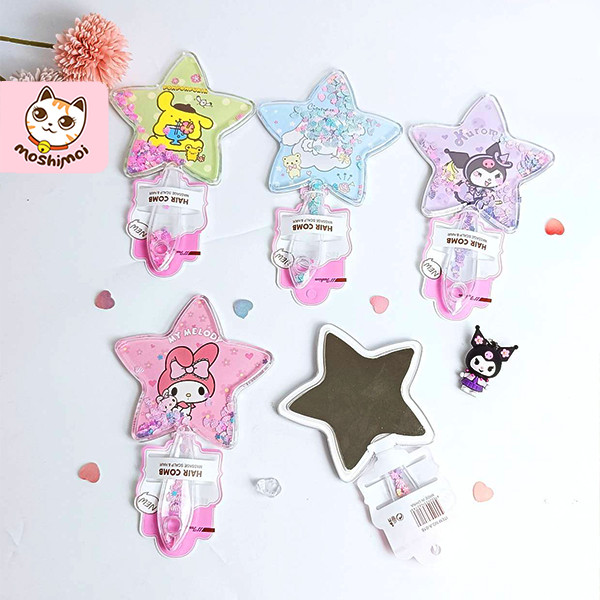 Kaca Rias / Cermin Minimalis Bentuk Bintang Snrio + Payet Lapis Bening