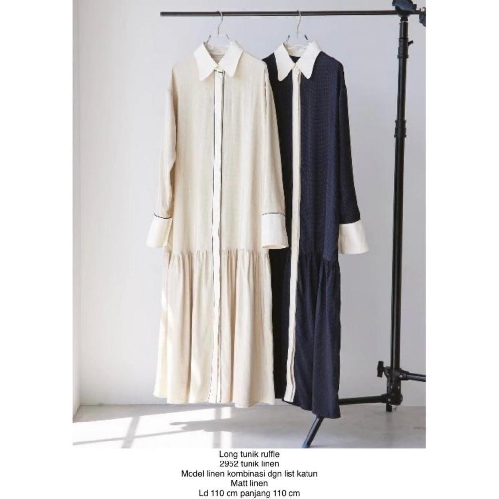 LONG TUNIK KOMBINASI DRESS KATUN POPLIN
