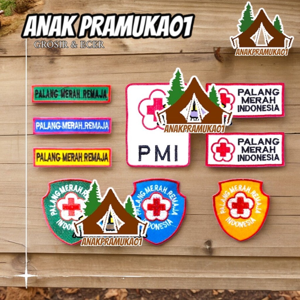 Bordir Atribut PMI/PMR / Logo PMI/PMR / badge PMI/PMR bordir