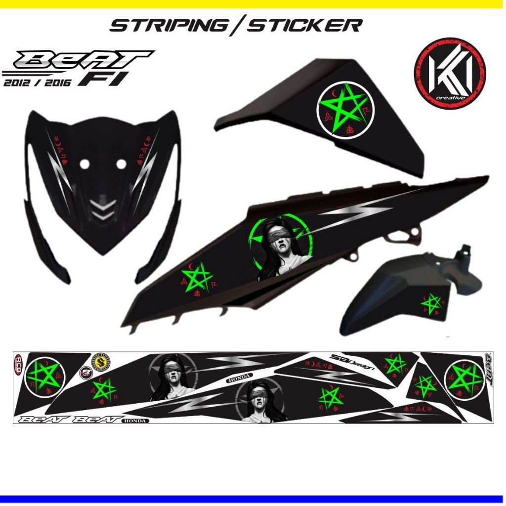 STIKER MOTOR / STRIPING STICKER MOTOR BEAT F1 TAHUN 2012 2016 MOTIP KEREN