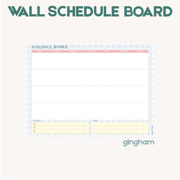 

Schedule Board Aesthetic Planner Dinding Bisa Dihapus by Paperie Lab - SB-coquette