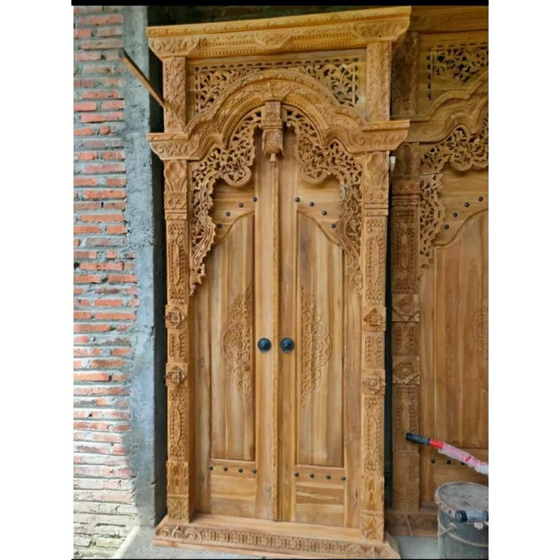 Pintu Rumah Gapura Gebyok Kayu Jati Ukir Jepara