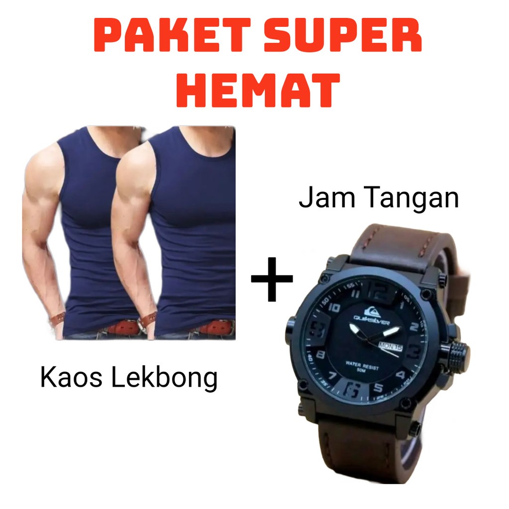 JAM TANGAN KULIT PRIA TALI KULIT SPORT BONUS KAOS LEKBONG TERLARIS-JAM TANGAN PRIA KULIT BERKUALITAS