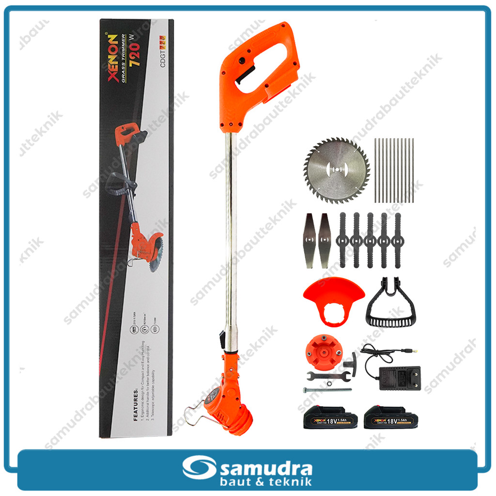 XENON CDGT720 Cordless Grass Trimmer 18V Mesin Potong Rumput Baterai