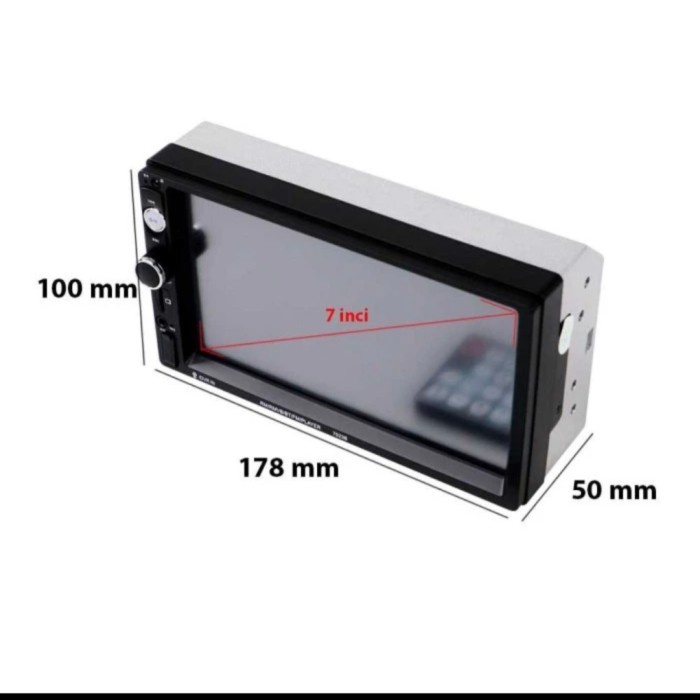 Paket Lengkap Tape Mobil Double Din 7 Inch Kamera Mundur Remote Setir