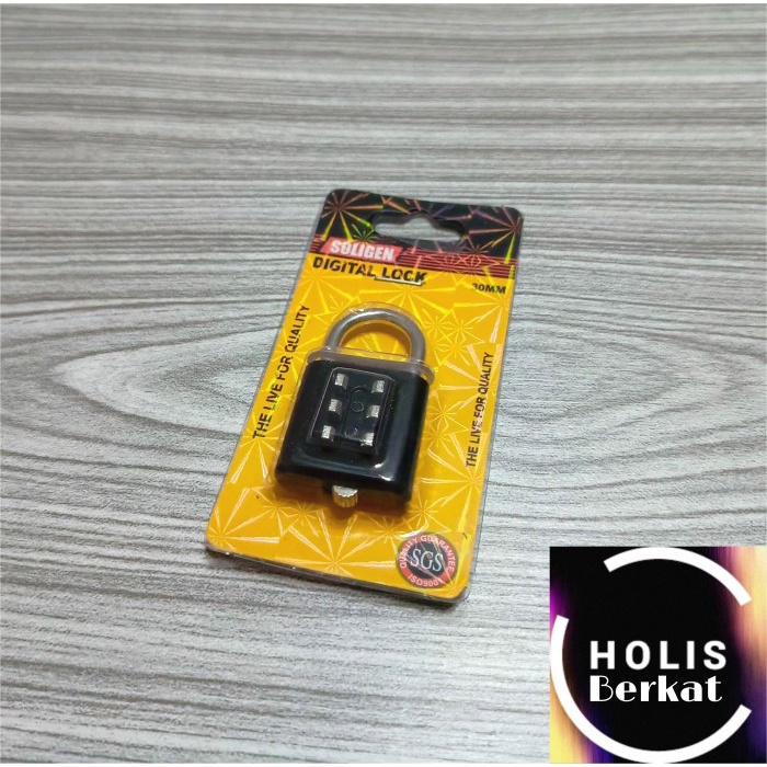 Gembok Nomor Password Digital Padlock 30 mm Soligen