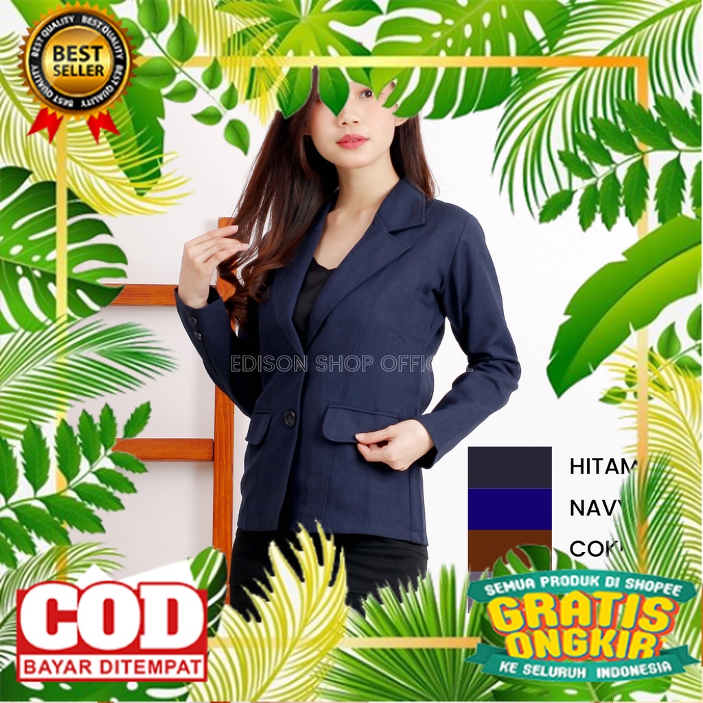 PAKAIAN BLAZER MODEL TERKINI MURAH /Blazer Kerja Wanita / Blezer Formal Wanita / Jas Hitam Wanita / 