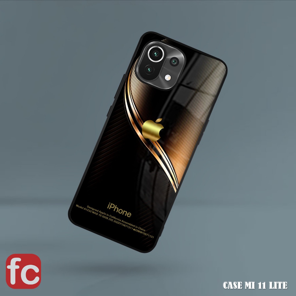 CUSTOM Softcase GLOSSY Xiaomi Mi 11 Lite | Mi11 |  FR18 MOTIF LOGO APPLE IPHONE | Case Glossy HD