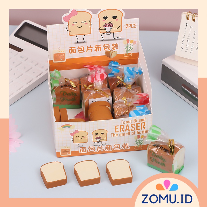 

Penghapus Roti Tawar White Bread Eraser Cute Kue Lucu Unik Murah