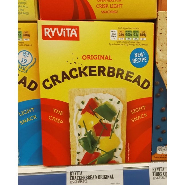 

RYVITA Cracked Bread Biskuit Snack original 125gr Impor