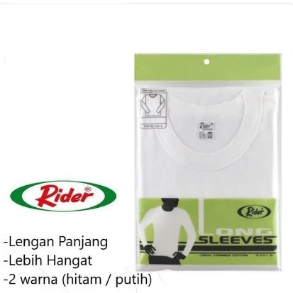 SALE -Kaos Dalam Pria Lengan Panjang Rider Pakaian Dalam Musim Dingin - Putih, M- 1.2.23