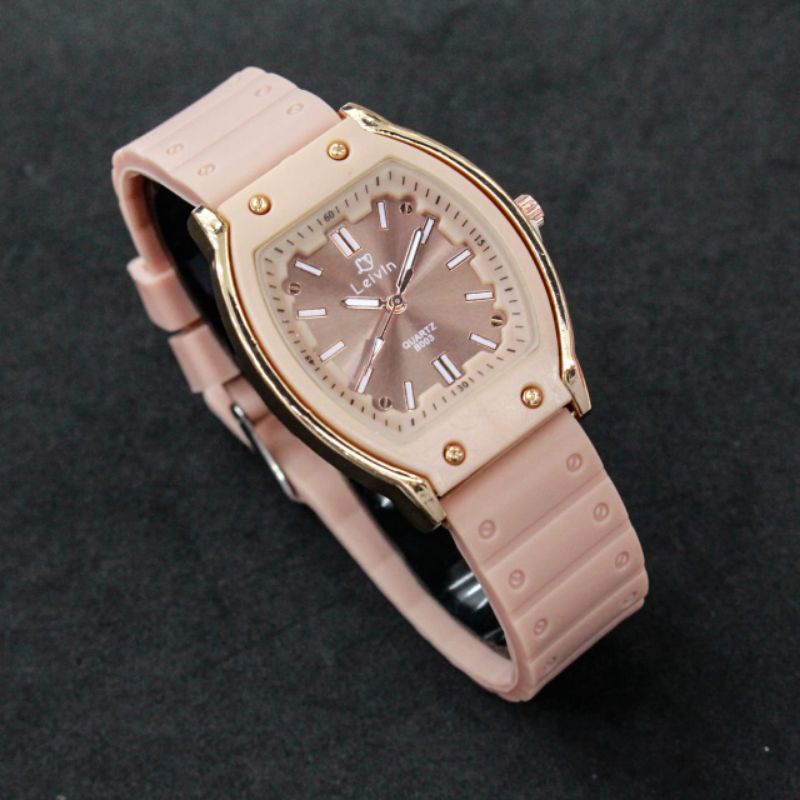 JAM TANGAN WANITA LEIVIN LV-B003 ORIGINAL TALI RUBBER TERBARU