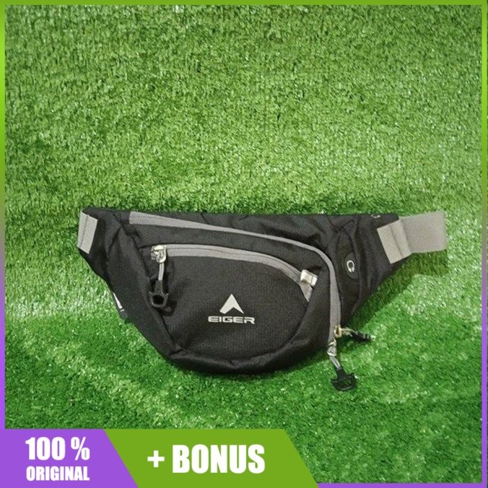 Tas Pinggang Eiger Crystallin Waist Bag Hitam Black 91000 0524 Ori