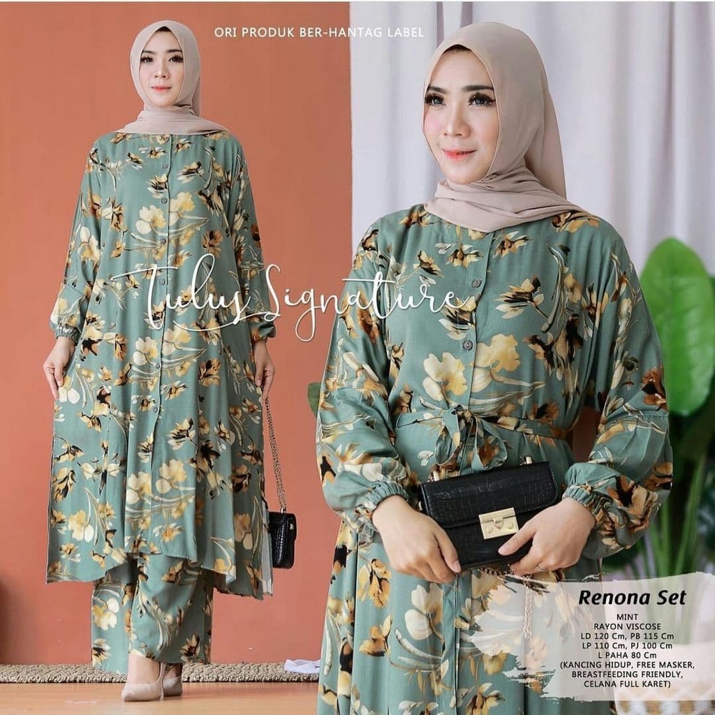 Renona Set Setelan Baju Wanita | Setelan Wanita | Setelan Celana | Baju Wanita | Baju Set |