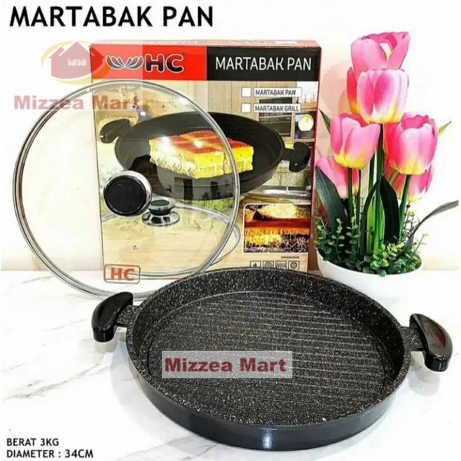 MizzeaMart MARTABAK PAN 34 CM / MARTABAK PAN HC / LOYANG MARTABAK 34 CM / LOYANG MARTABAK TEFLON / M