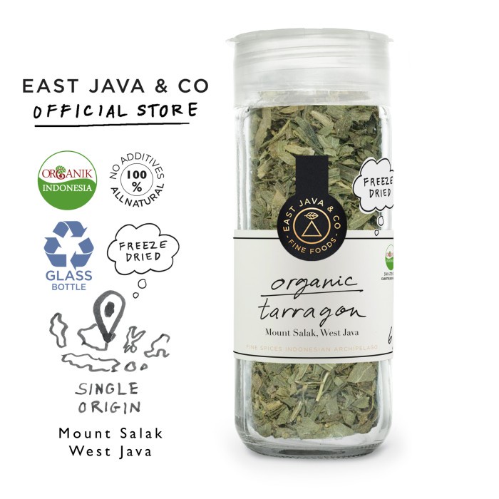 

New Produk East Java & Co Organic Freeze Dried Taragon 6g (Daun Tarragon Organik)