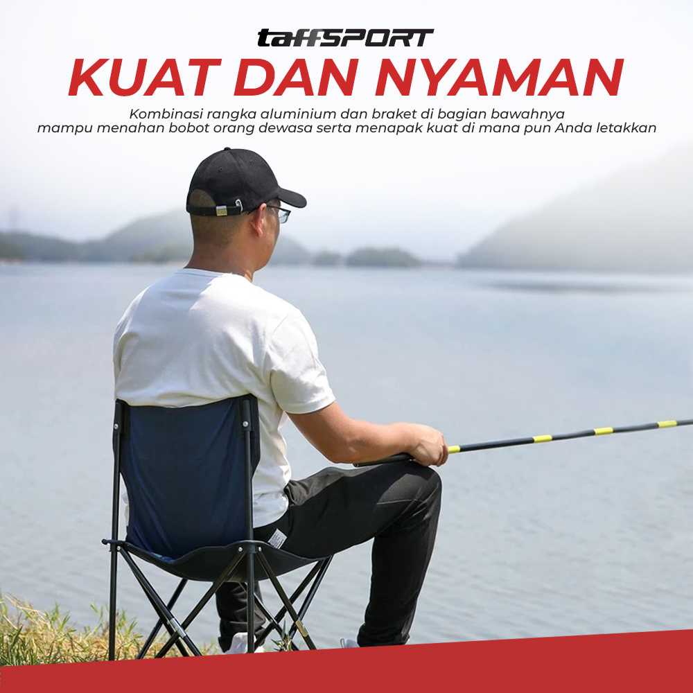 [COD] TaffSPORT Kursi Lipat Mancing Camping Foldable Chair with Pocket