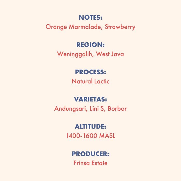 

✨PROMO✨ -Java Frinsa - Lactic Natural - Manual Brew (Biji Kopi Arabika) - 200gr - BIJI