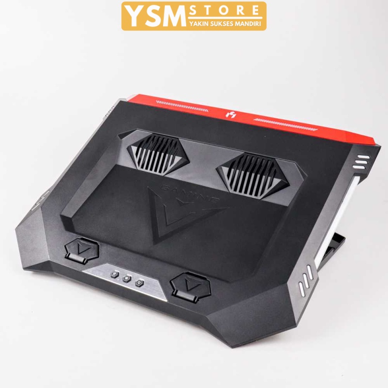 Meja Pendingin Laptop Gaming Cooling Pad Turbocharged LED Light 2 Fan