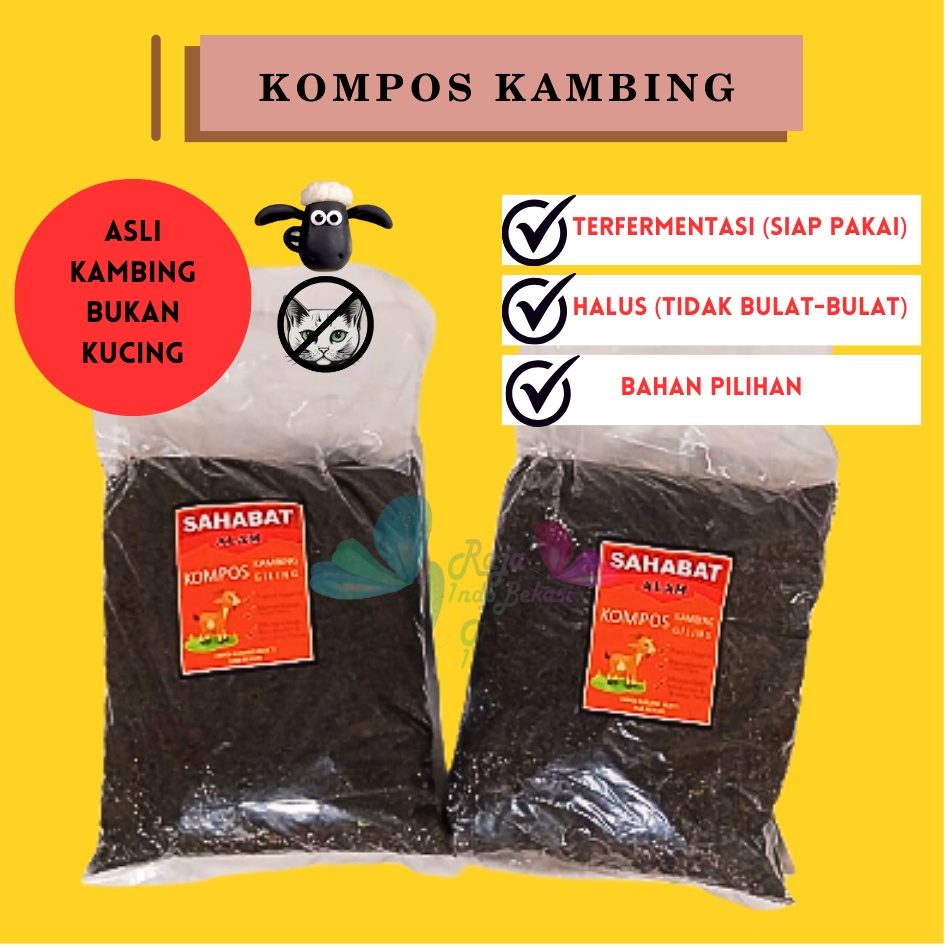 Pupuk Kandang Kompos Organik Kambing (ASLI KAMBING) Halus Kemasan 1Kg Pupuk Kandang Organik