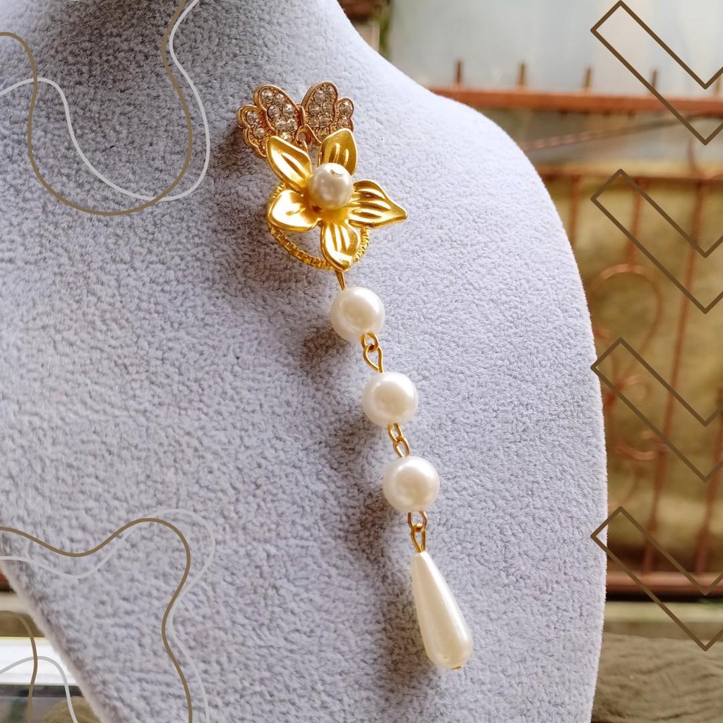 Bros pin dada bunga Emas M2 Bros dagu Bros juntai Emas