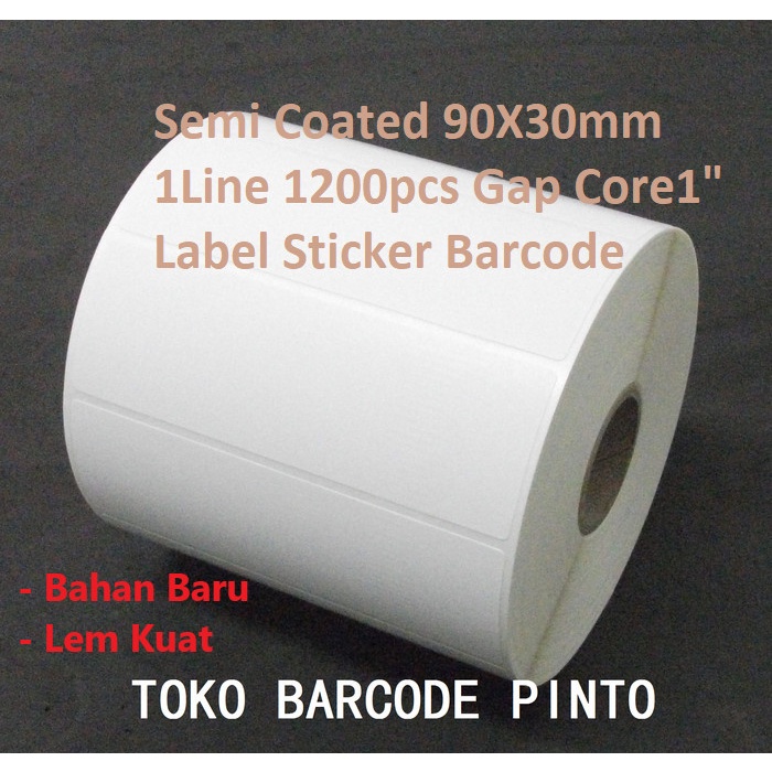 

kurniacollection09_id Promo Terbaru 90X30mm 1Line 1200pcs,Semi coated, Gap, Core1",Label Sticker Barcode