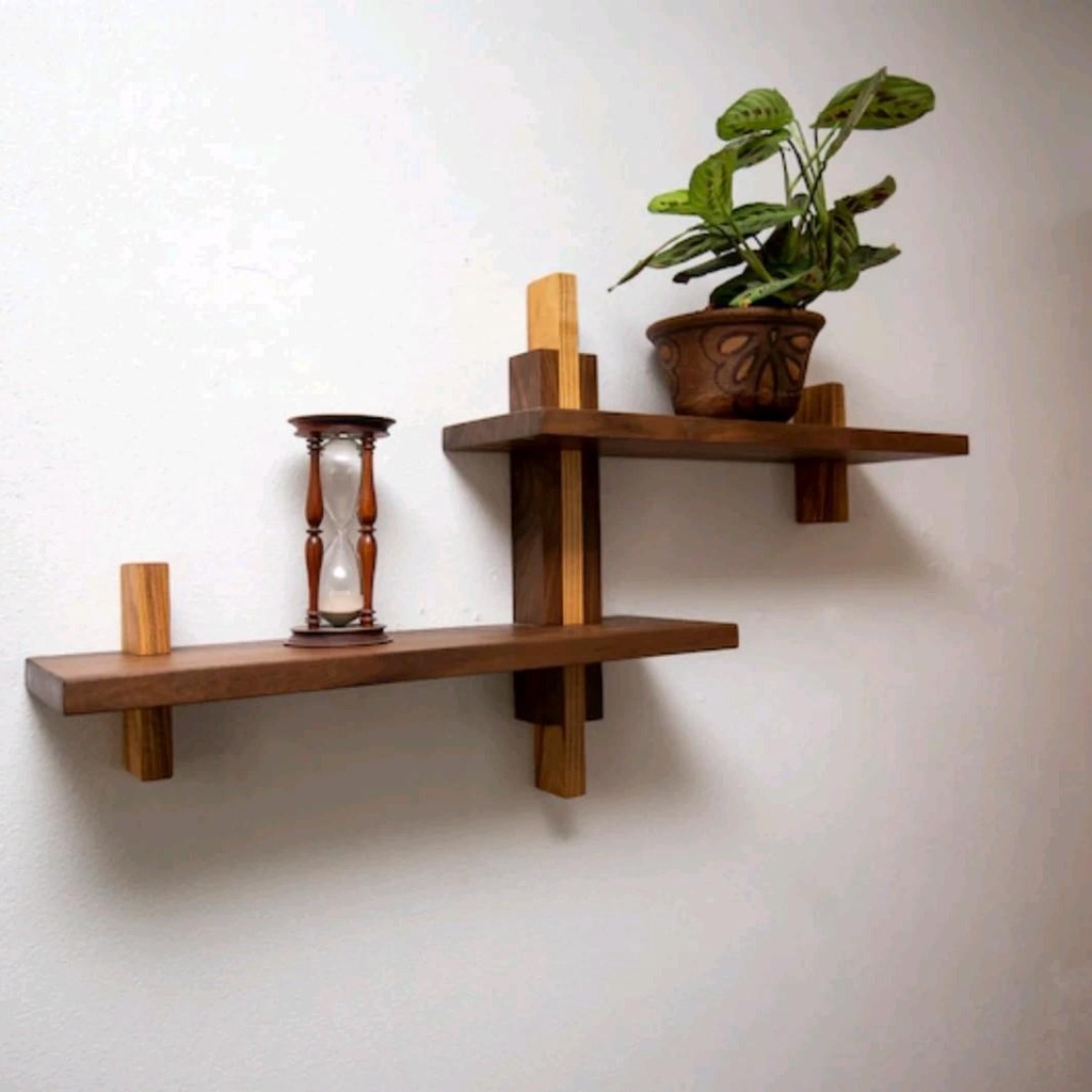 RAK DINDING AESTHETIC RAK HIASAN DINDING KAYU AESTHETIC RAK DINDING AMBALAN