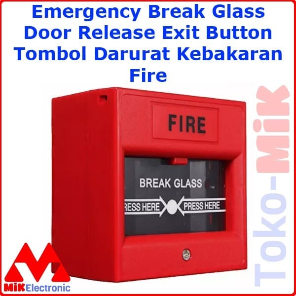 

EMERGENCY BREAK GLASS BUTTON TOMBOL DARURAT ALARM SIREN KEBAKARAN FIRE GT27