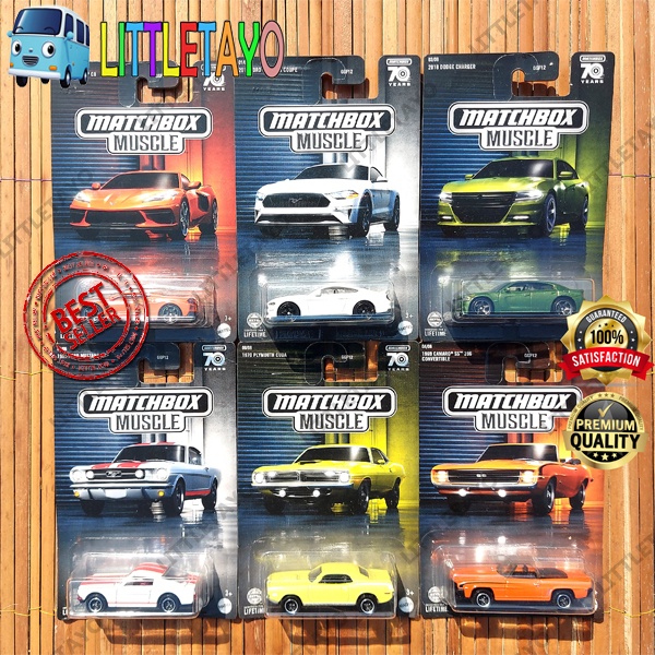 MATCHBOX MUSCLE SERIES 70th YEARS ANNIVERSARY FORD MUSTANG COUPE GT DODGE CHARGER