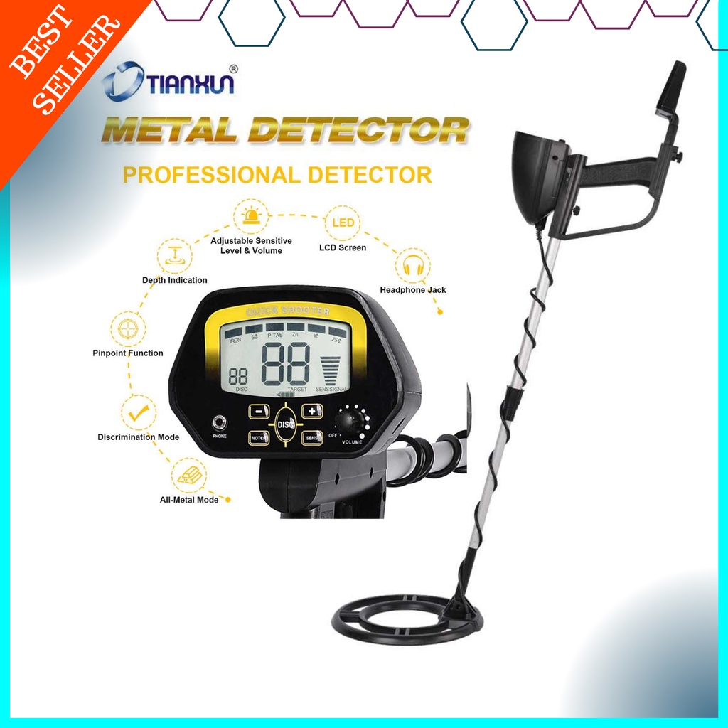 IP77 TIANXUN Pendeteksi Logam Metal Gold Silver Detector Finder 9V - MD4060 / Alat deteksi logam emas metal di dalam tanah terbaru / metal deteksi besi didalam tanah bunyi / alat detektor emas logam tanah terbaik