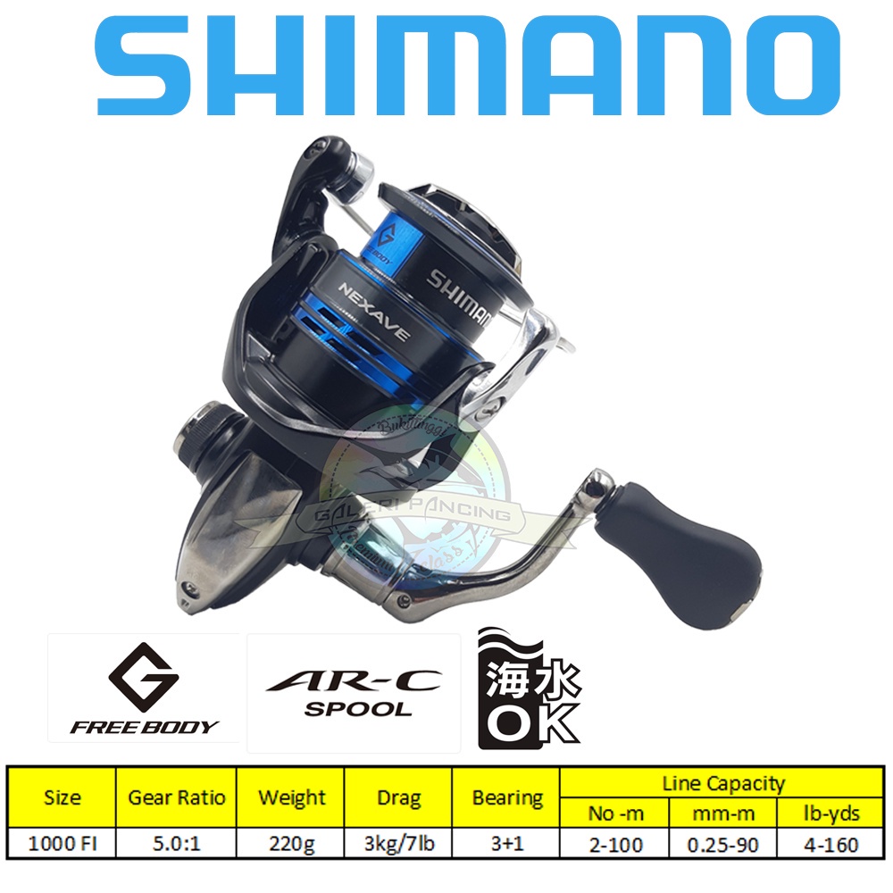 Reel Pancing Shimano Nexave 1000 FI 2021 Seri Terbaru